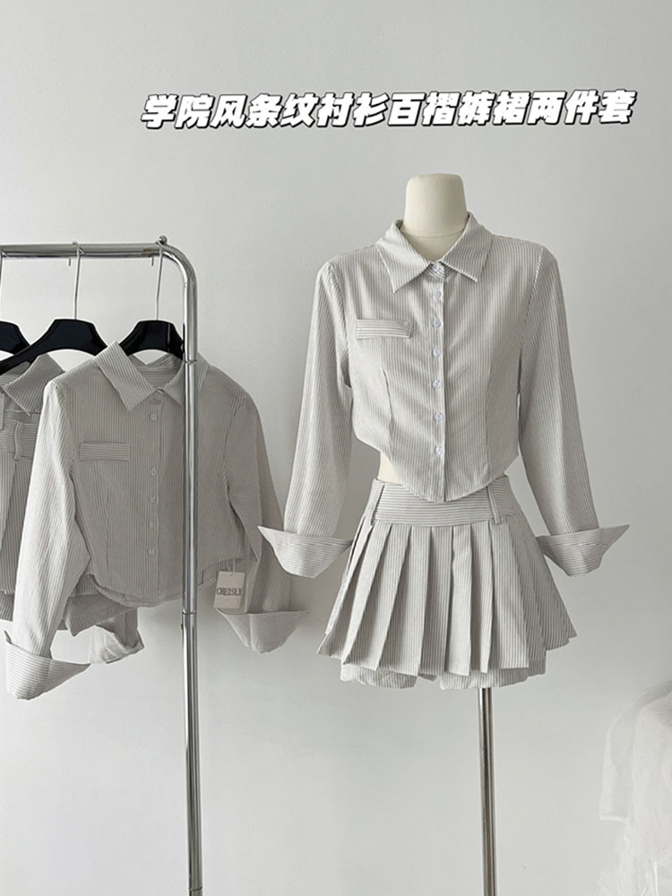 Polo Shirt Slim - Preppy Style Outfits 2 Piece Skirt