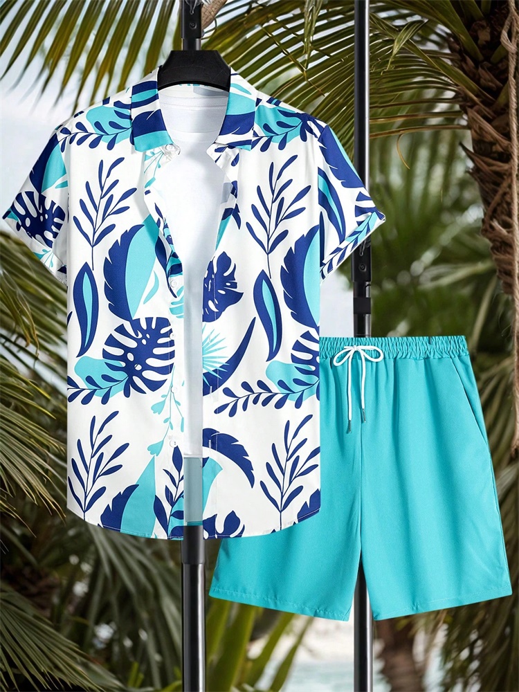 Men'S Fashion And Style - Men's Short-sleeved Shirt Set Artistic And