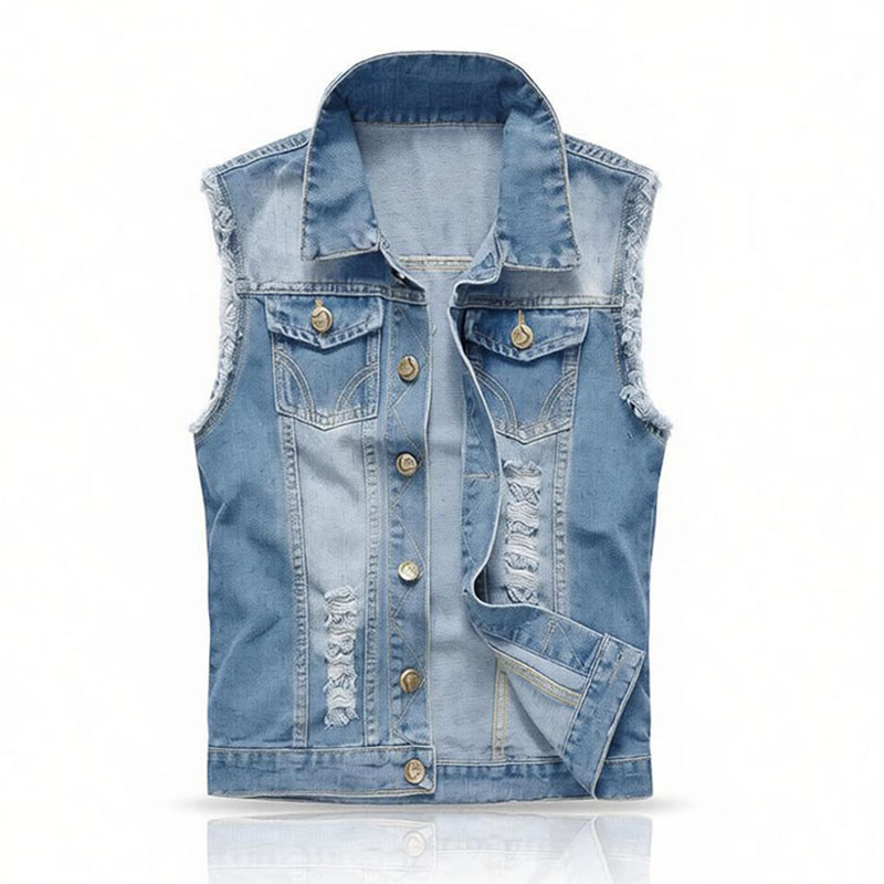 Men'S Fashion Vest With Jeans - Men’s Plus Size Light Blue /