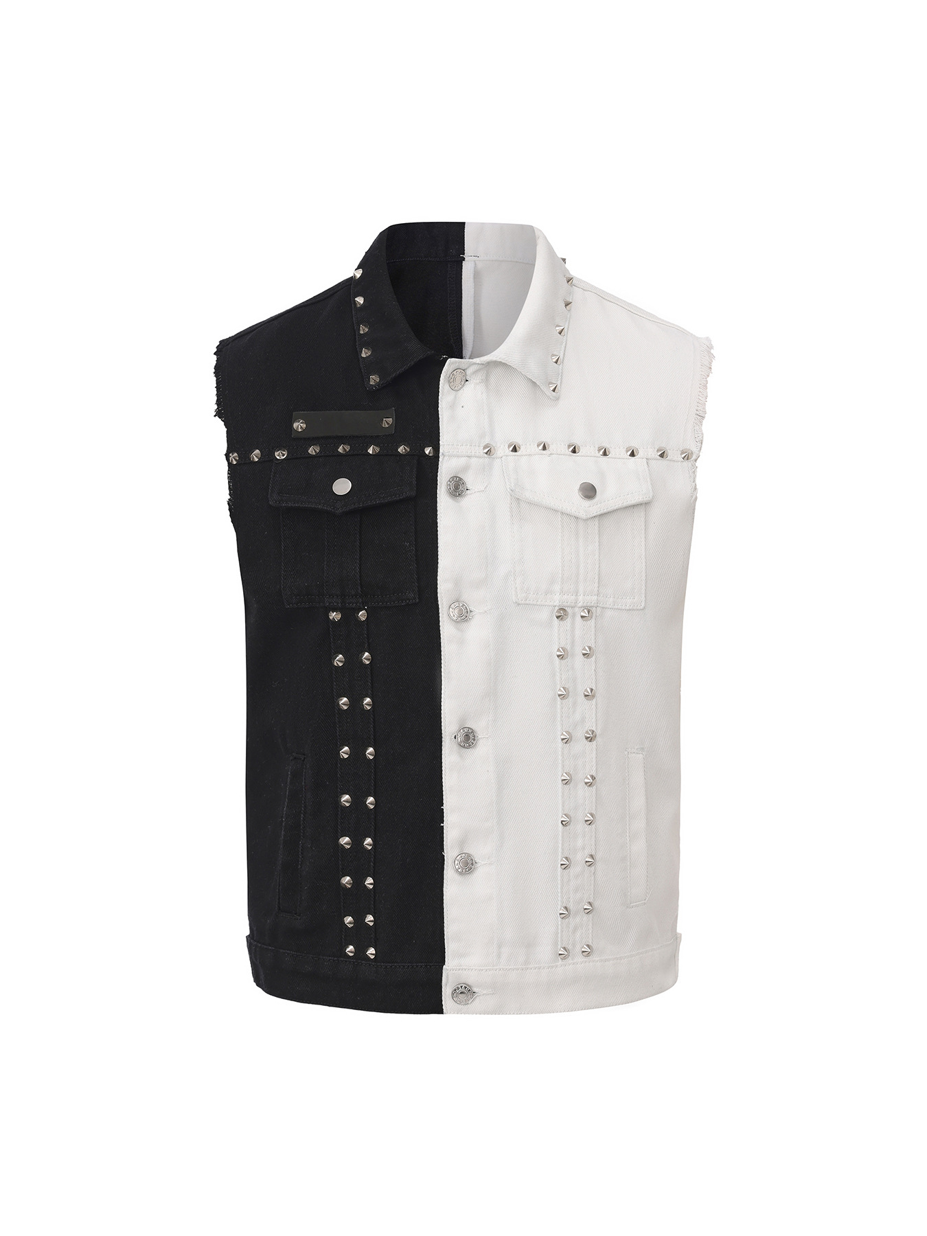 Men'S Fashion Vest With Jeans - Men's Punk Style Jean Waistcoat With