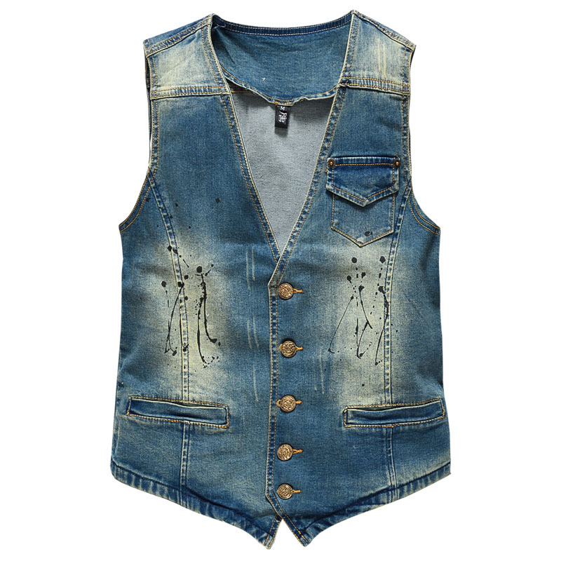 Men'S Fashion Vest With Jeans - Spring Autumn New Fashion Men's V-nevk