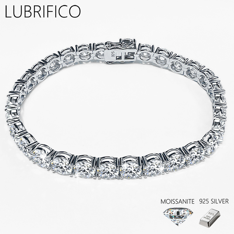 Men'S Fashion Gold Chain - 2mm/3mm/4mm/5mm Moissanite Tennis Bracelets 18K White