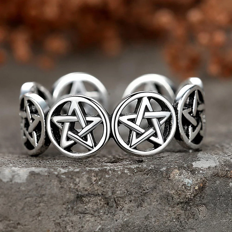 Men'S Fashion Easter - Vintage Star Pentagram Punk Chunky Adjustable