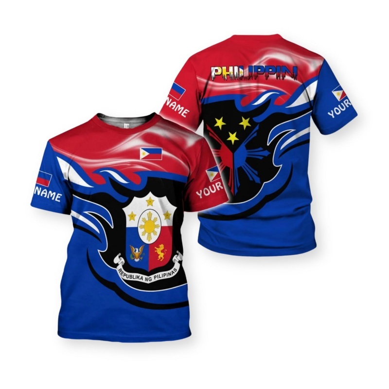 Men'S Fashion Philippines - 3D Printed Custom Philippines Flag T