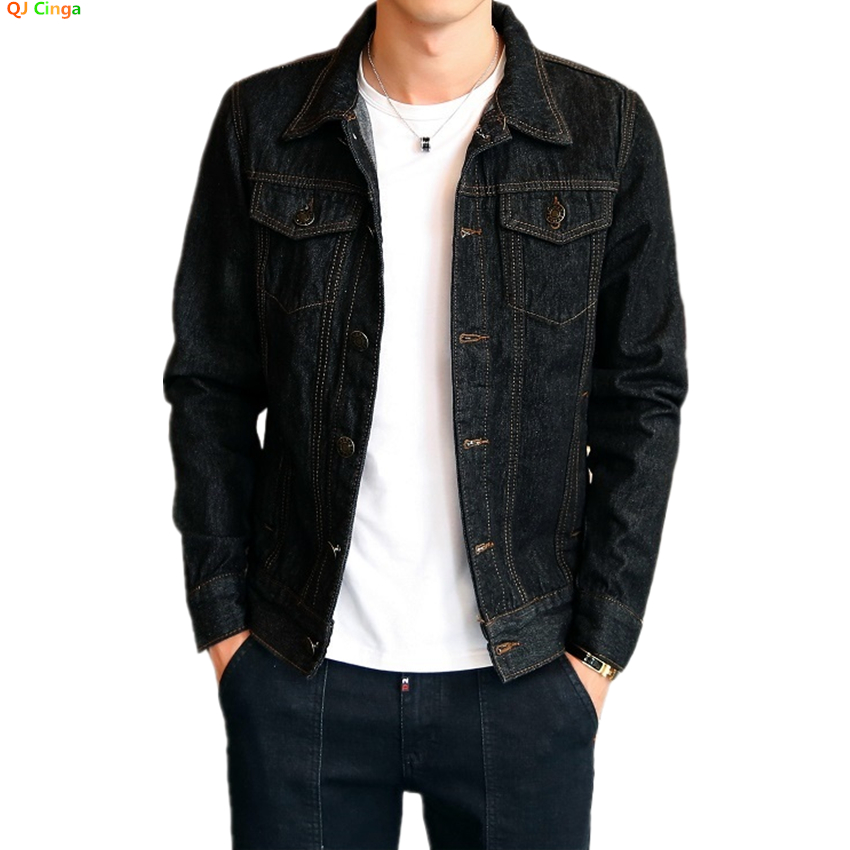 Men'S Fashion Light Jacket - 2026 Men Black Denim Jacket, Single-breasted