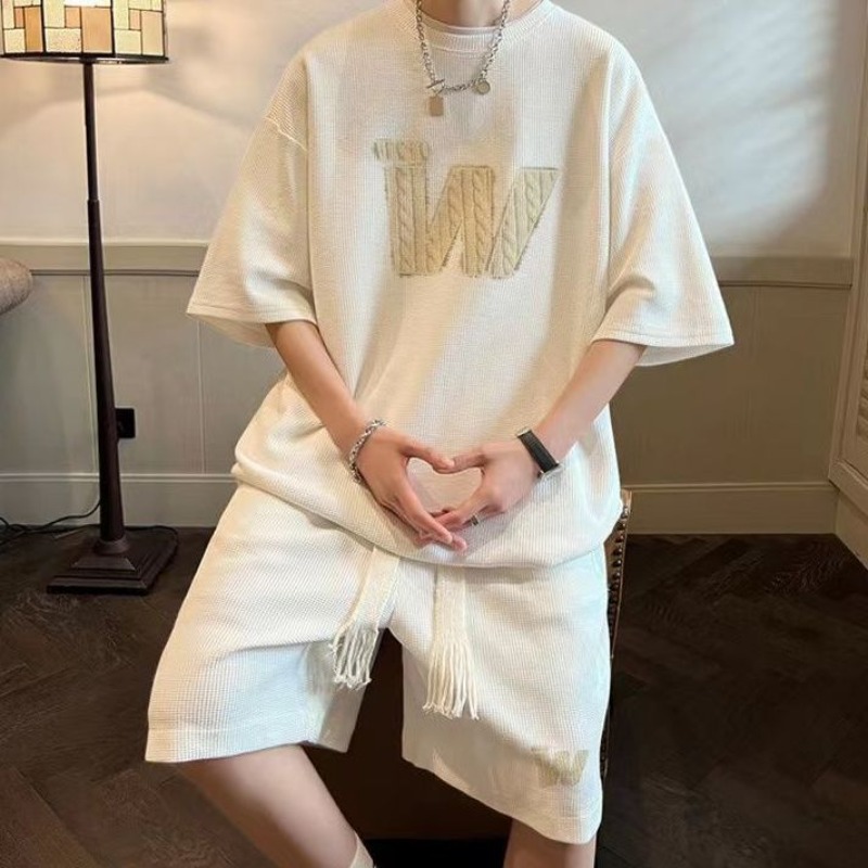 Men'S Fashion And Style - Men Summer Waffle Texture Short Sleeve