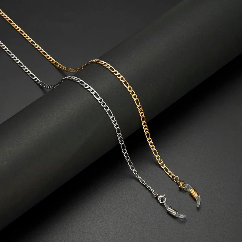 Men'S Fashion Gold Chain - Stainless Steel Gold Color Eyeglass Chain