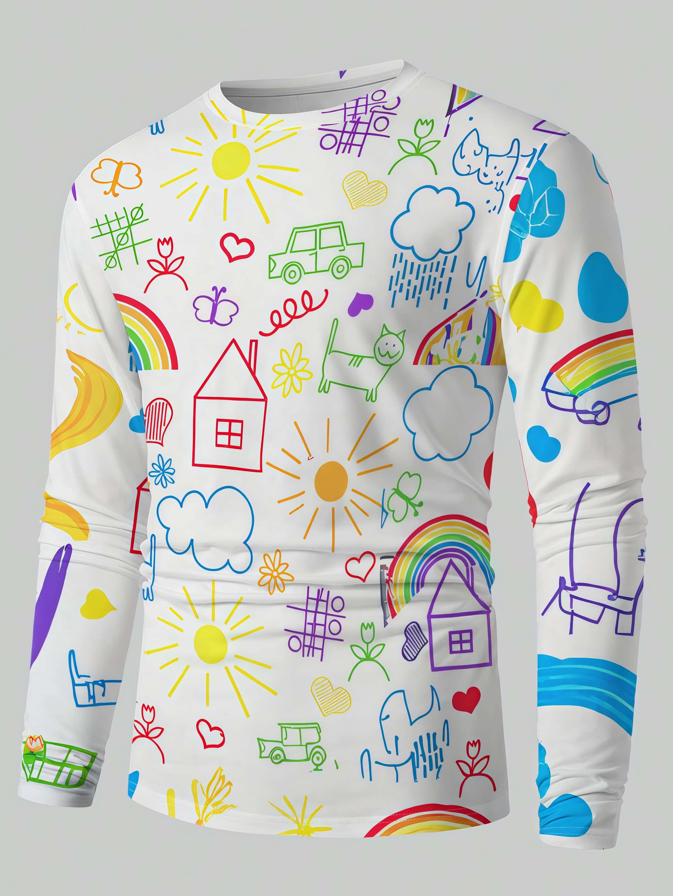 Men'S Fashion T Shirts - 2026 New Dopamine Color Graffiti 3D