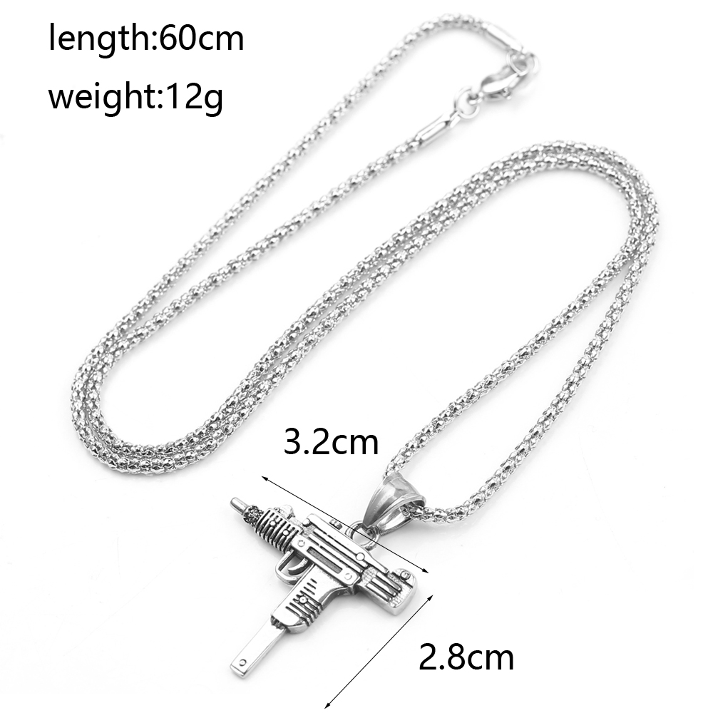 Punk Uzi Pistol Machine Gun Ne - Men'S Fashion Jewelry ulasan dan harga