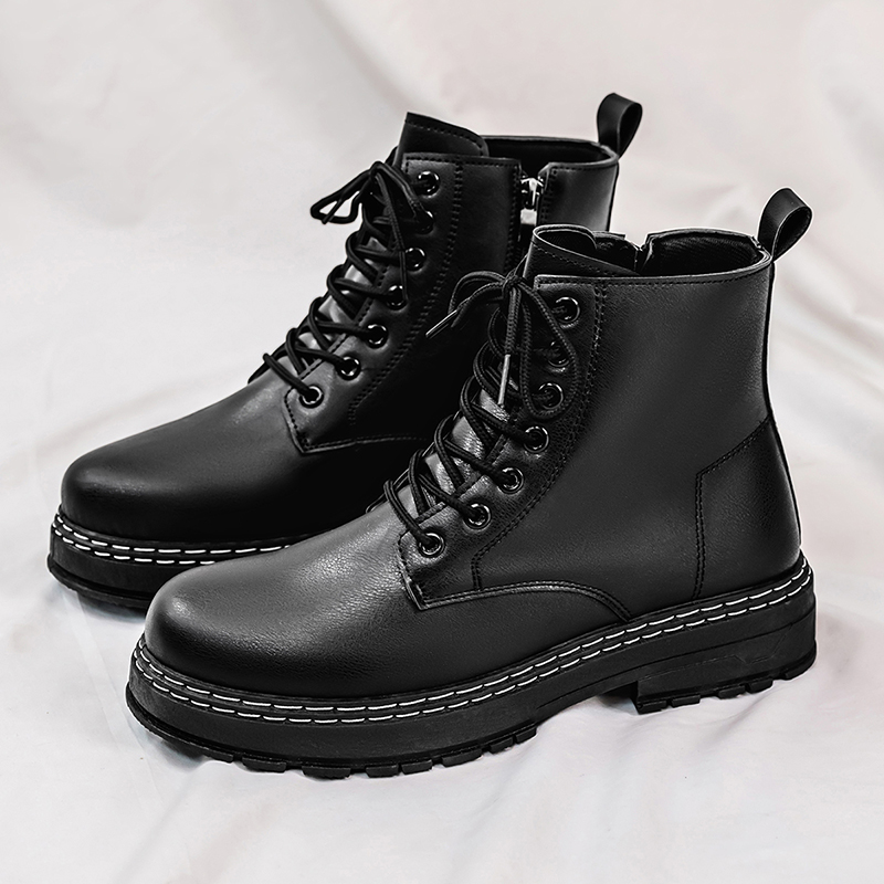 Men's 4-Season Black Patent Le - Fashion Men'S Boots ulasan dan harga
