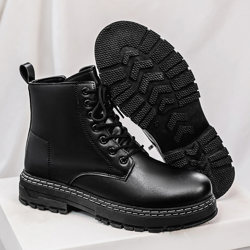 Men's 4-Season Black Patent Le - Fashion Men'S Boots ulasan dan harga