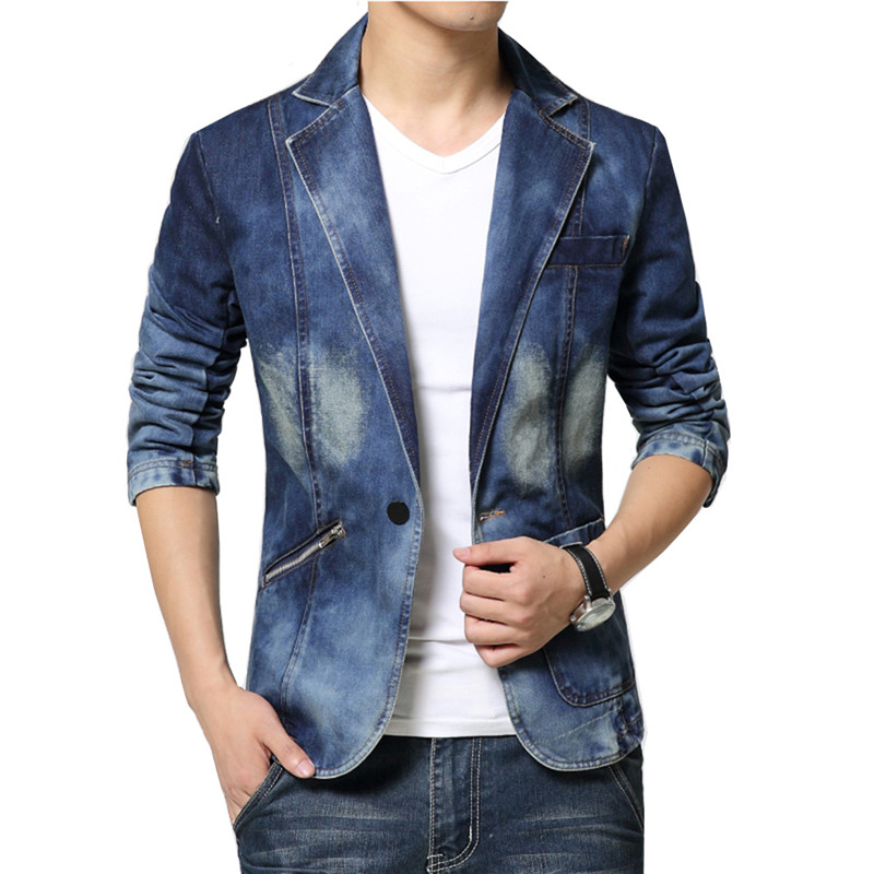 Denim Suit Jacket Brand Men's  - Men'S Fashion Light Jacket ulasan dan harga