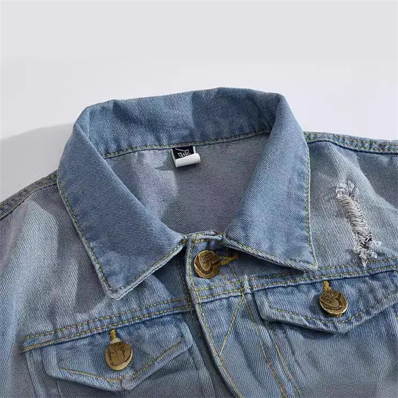 Ripped Denim Waistcoat Men Kor - Men'S Fashion Vest With Jeans ulasan dan harga