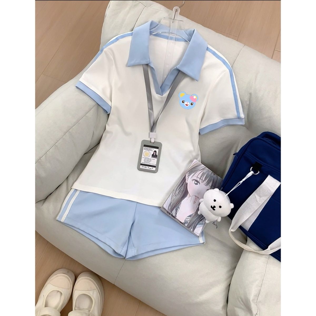 Japanese Sweet Academy Style P - Polo Shirt Slim ulasan dan harga