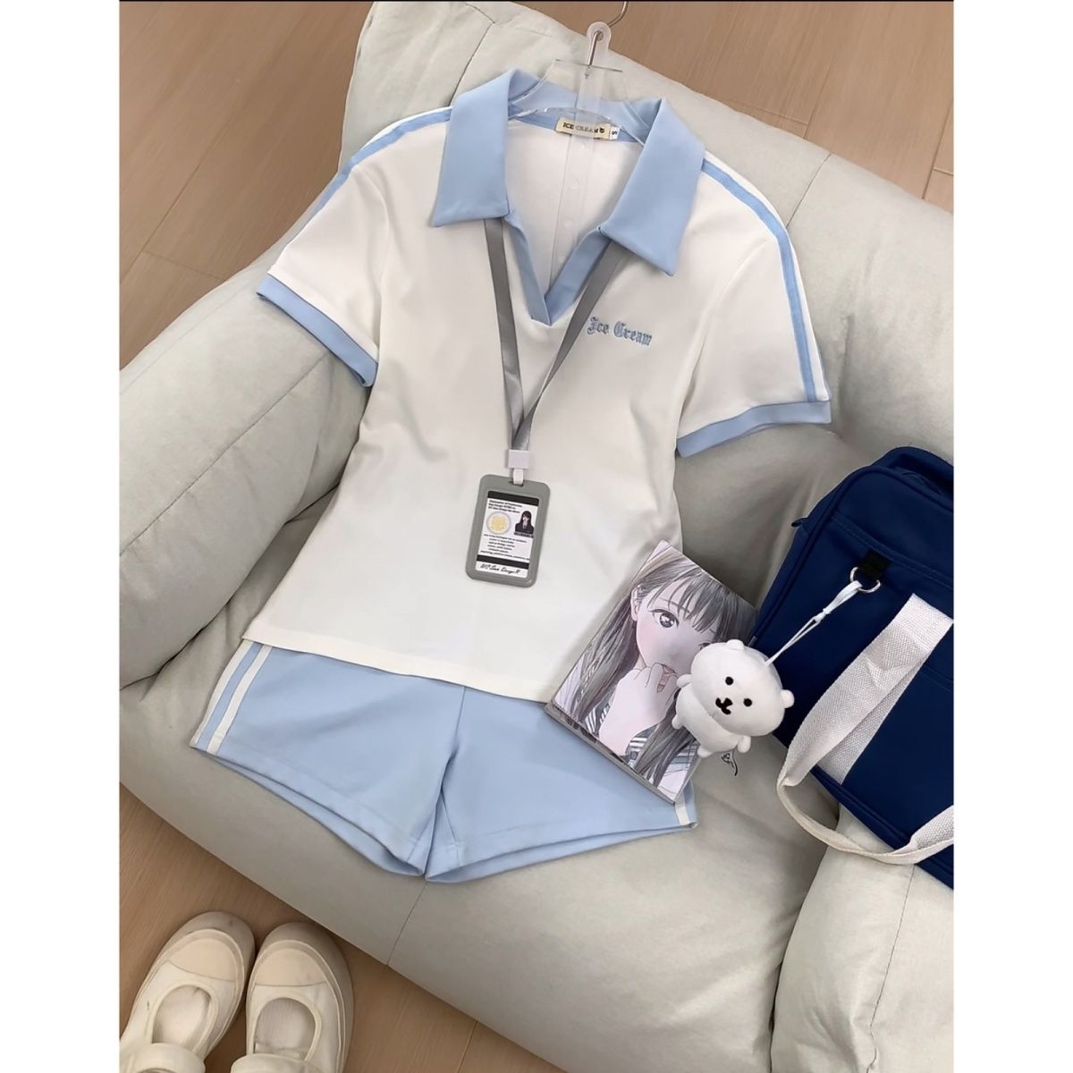 Japanese Sweet Academy Style P - Polo Shirt Slim ulasan dan harga