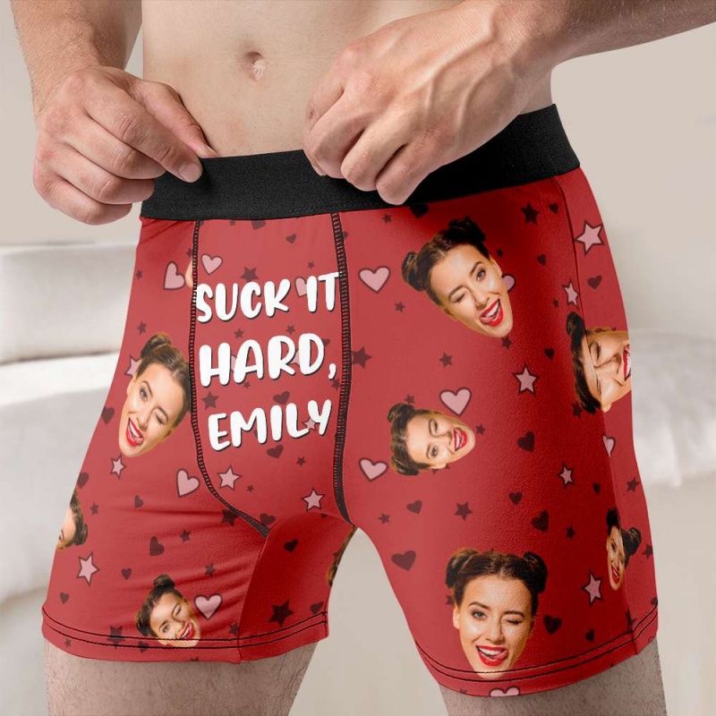 Custom Photo & Name Men's Boxe - Men'S Fashion Underwear ulasan dan harga
