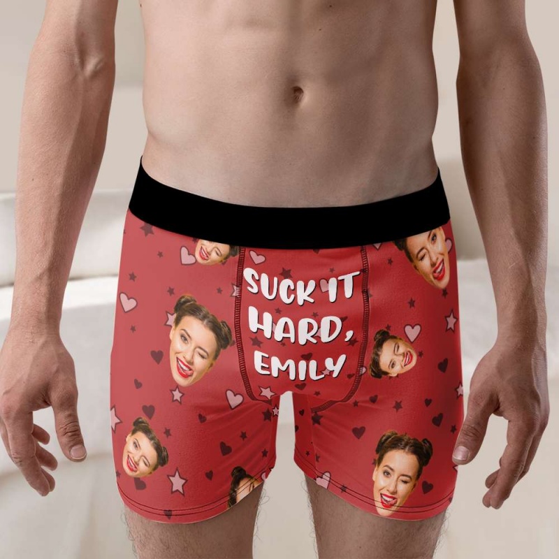 Custom Photo & Name Men's Boxe - Men'S Fashion Underwear ulasan dan harga