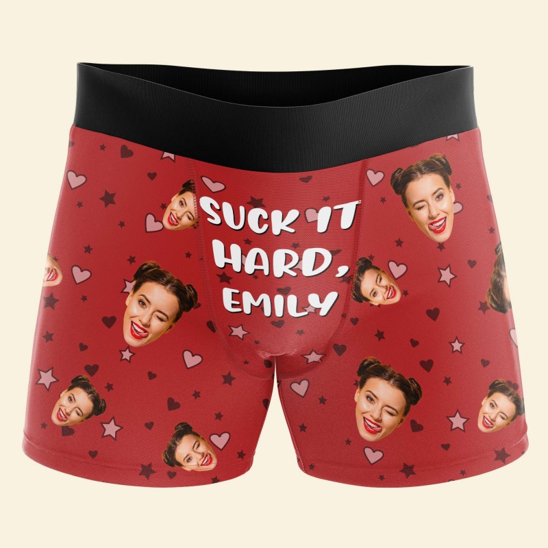 Custom Photo & Name Men's Boxe - Men'S Fashion Underwear ulasan dan harga