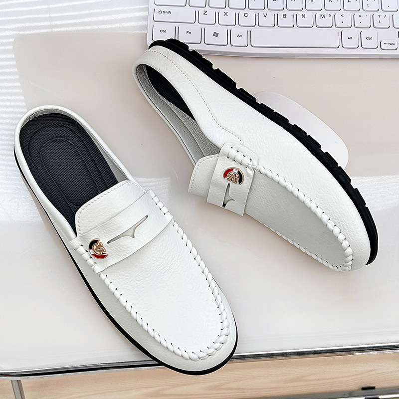 Men Slippers Fashion Leather L - Men'S Fashion Loafers Shoes ulasan dan harga
