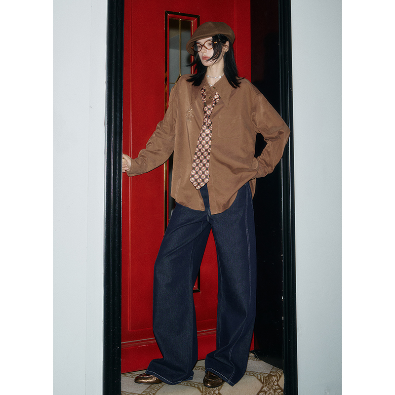 ELFSACK Oversize Shirt with Em - Polo Shirt Slim ulasan dan harga