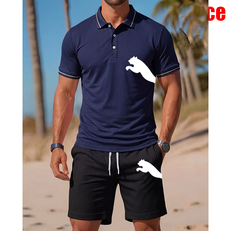 Men's Casual Short-Sleeved Pol - Men'S Fashion Polo ulasan dan harga