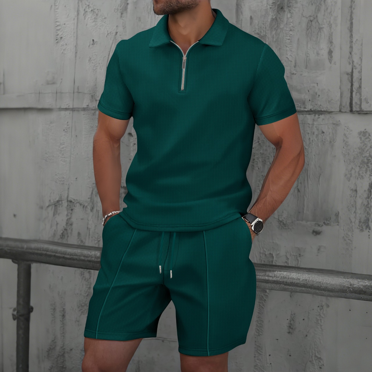 Men Waffle Quick Dry 2 Piece O - Men'S Fashion Polo ulasan dan harga