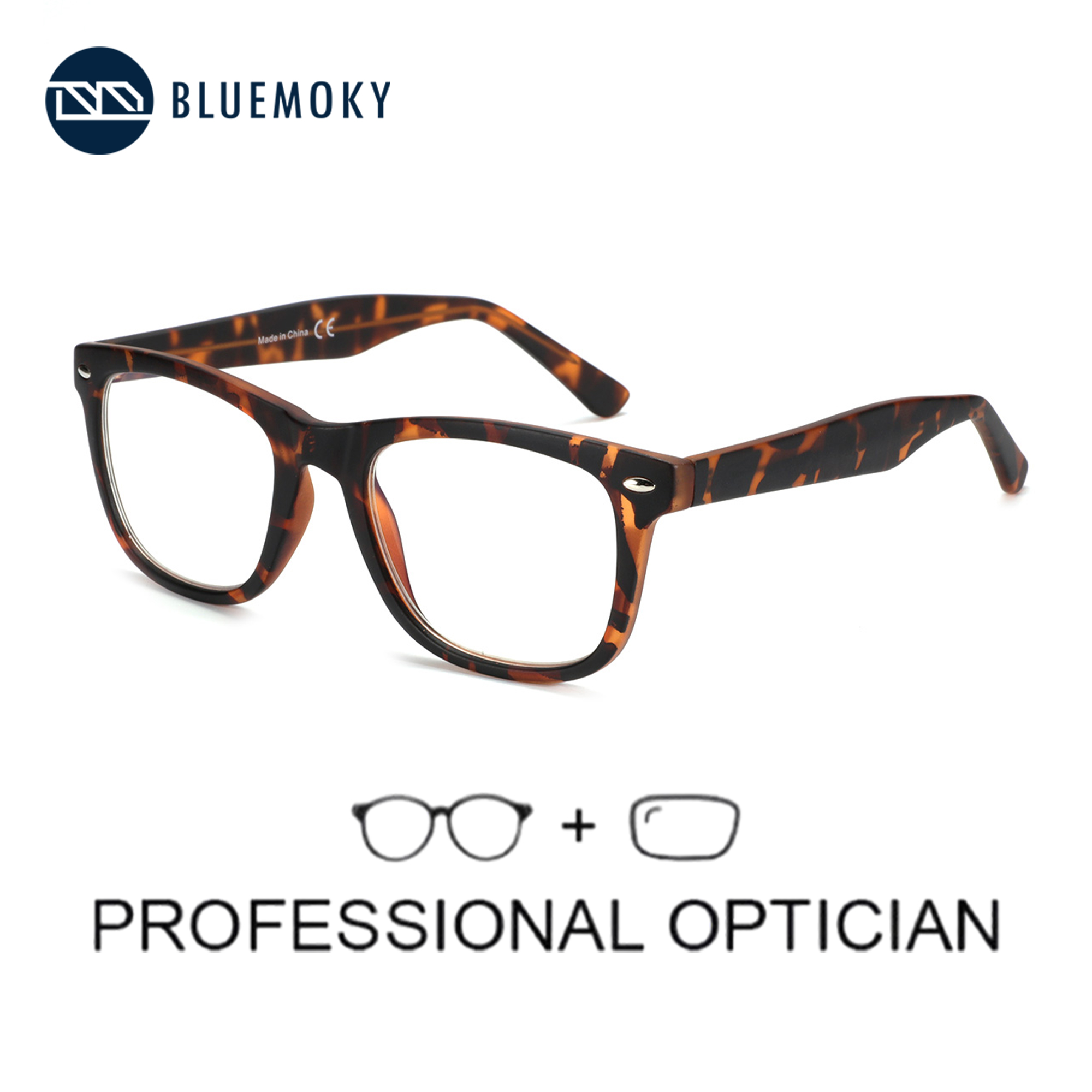 BLUEMOKY Fashion Square Prescr - Mens Fashion Reading Glasses ulasan dan harga