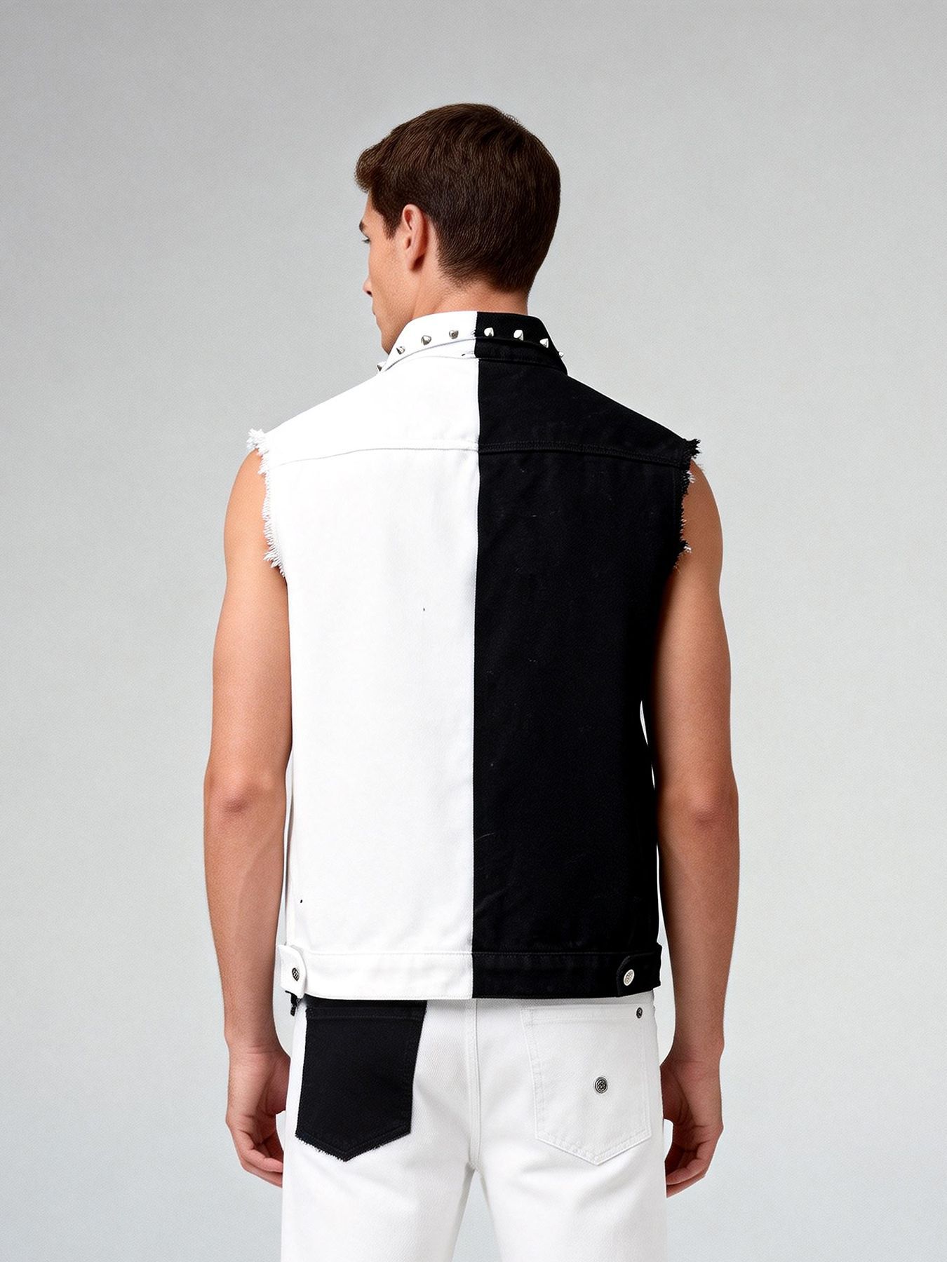 Men's Punk Style Jean Waistcoa - Men'S Fashion Vest With Jeans ulasan dan harga