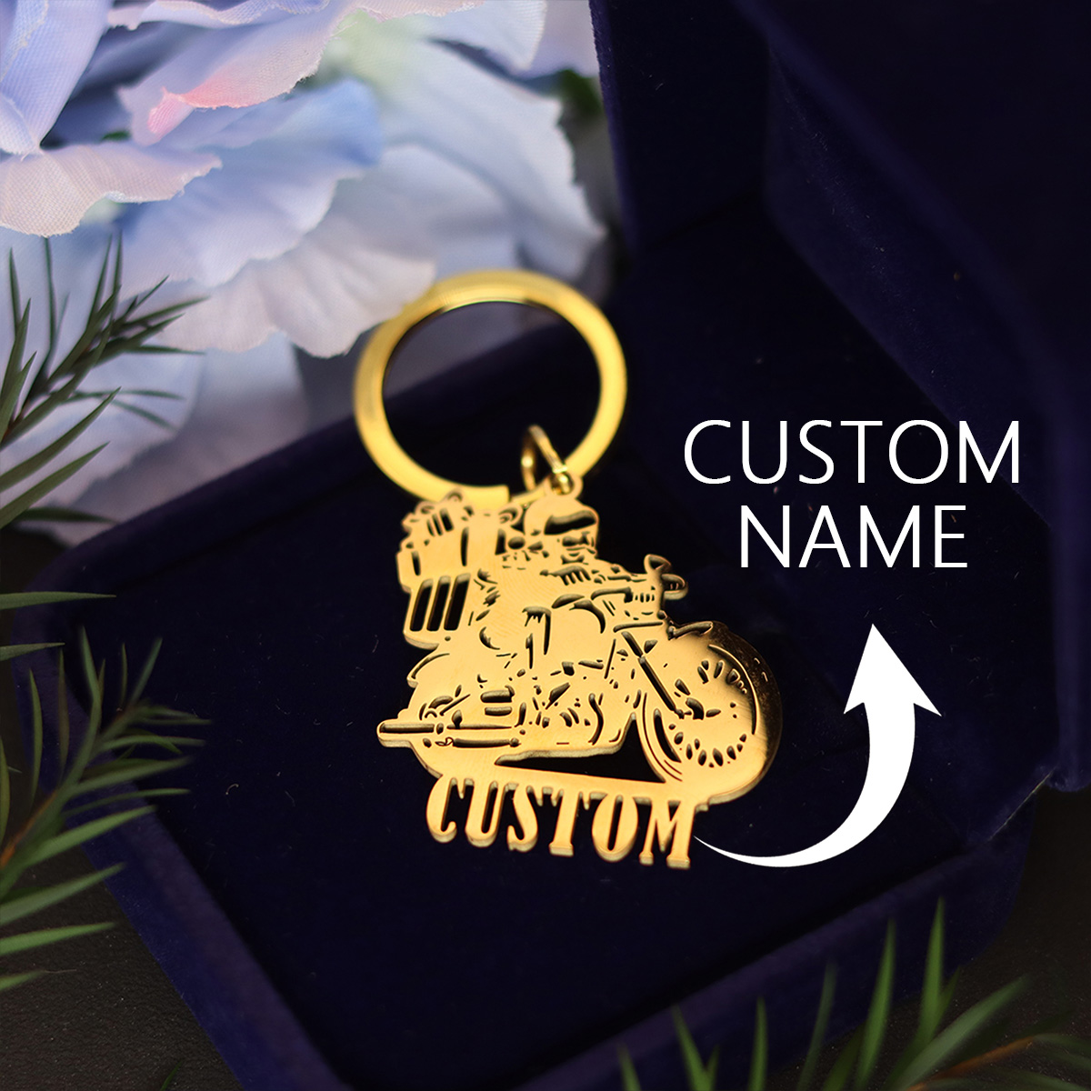 QIAMNI Motorcycle Keychain Sta - Men'S Fashion Gold Chain ulasan dan harga