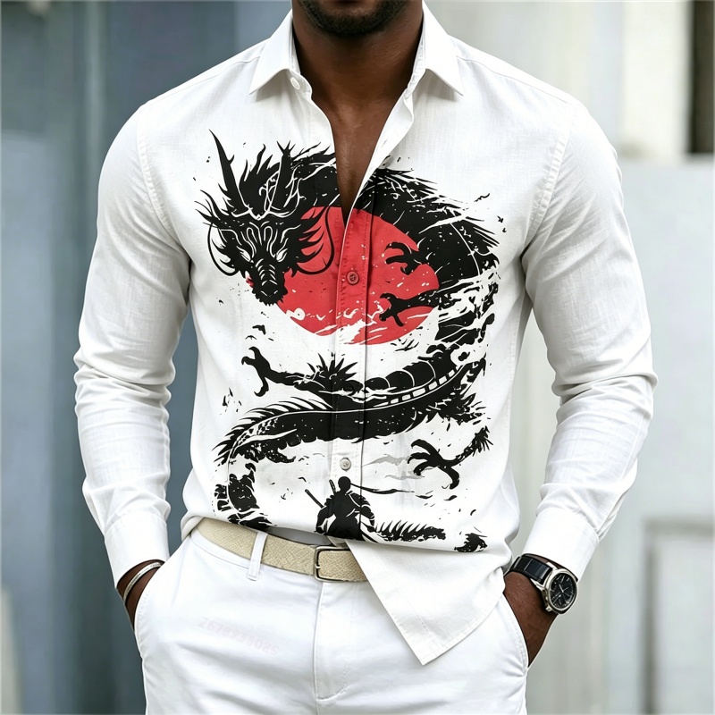2026 New Men's Shirt White Bla - Men'S Fashion And Style ulasan dan harga
