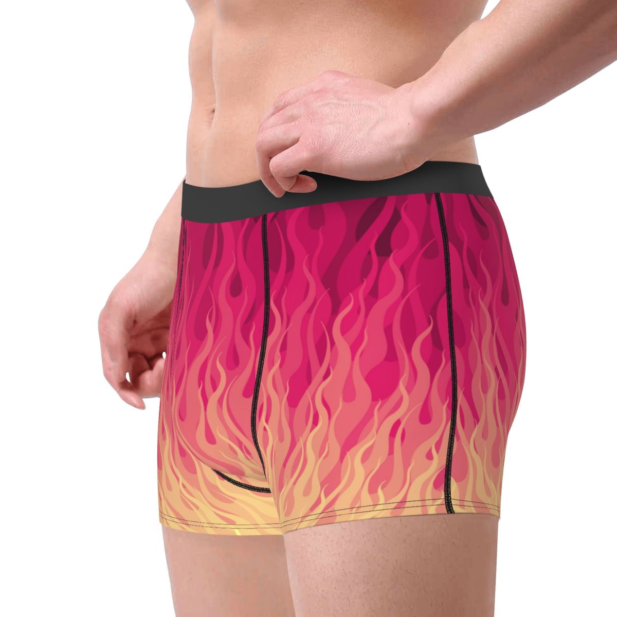 Custom Pink Burning Flames Fir - Men'S Fashion Underwear ulasan dan harga