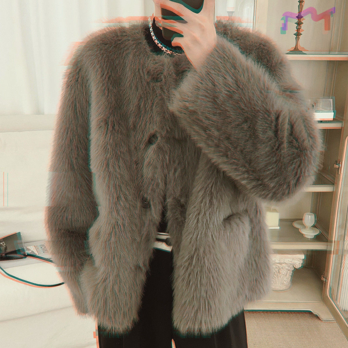 Korean Men's Imitation Fur Coa - Men'S Fashion Light Jacket ulasan dan harga