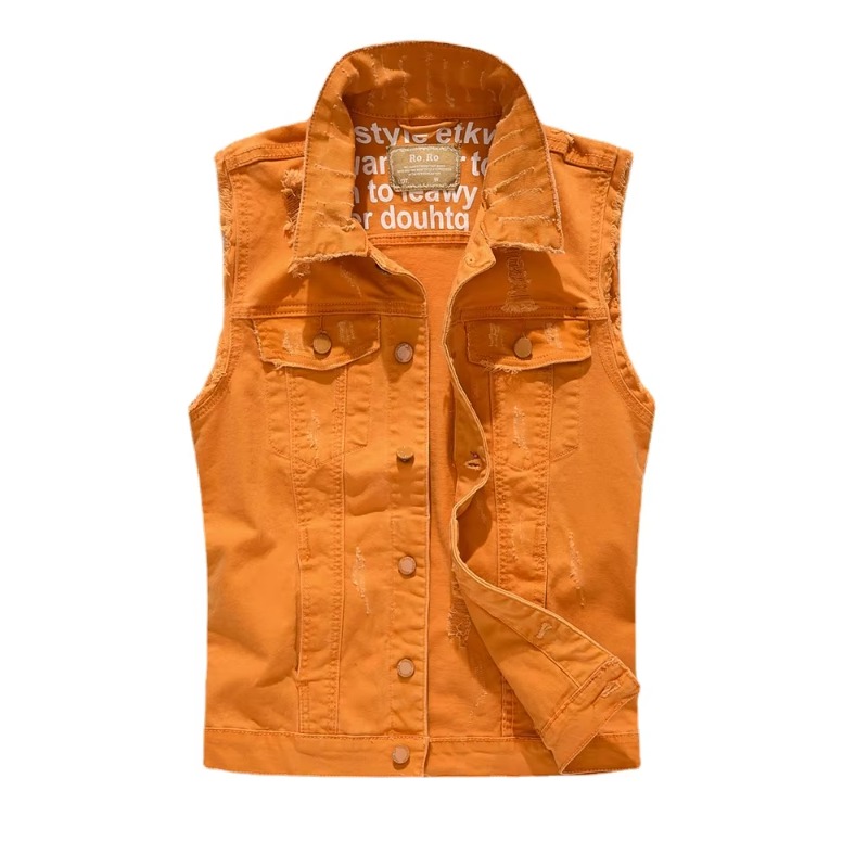 Men Slim Denim Vests Jackets W - Men'S Fashion Vest With Jeans ulasan dan harga