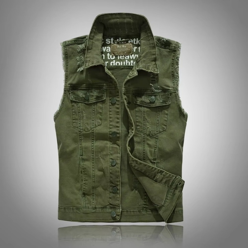 Men Slim Denim Vests Jackets W - Men'S Fashion Vest With Jeans ulasan dan harga