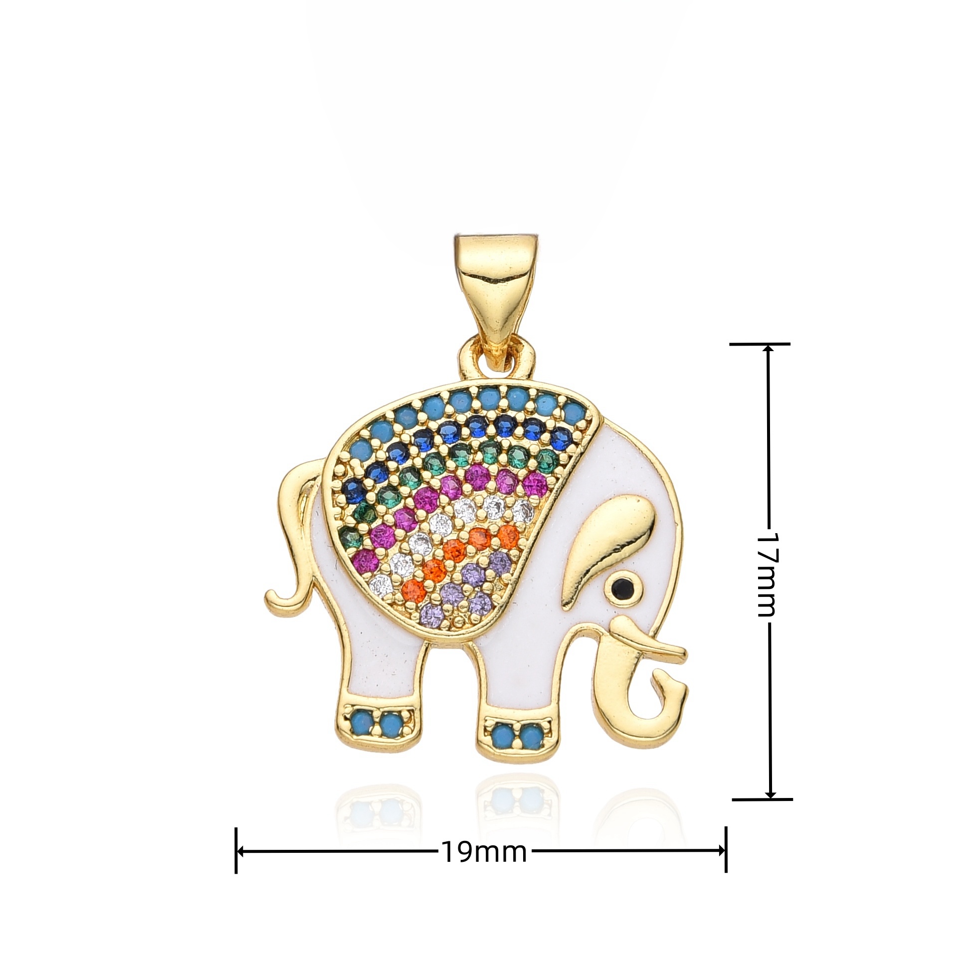Colorful Elephant Charms Cubic - Men'S Fashion Gold Chain ulasan dan harga