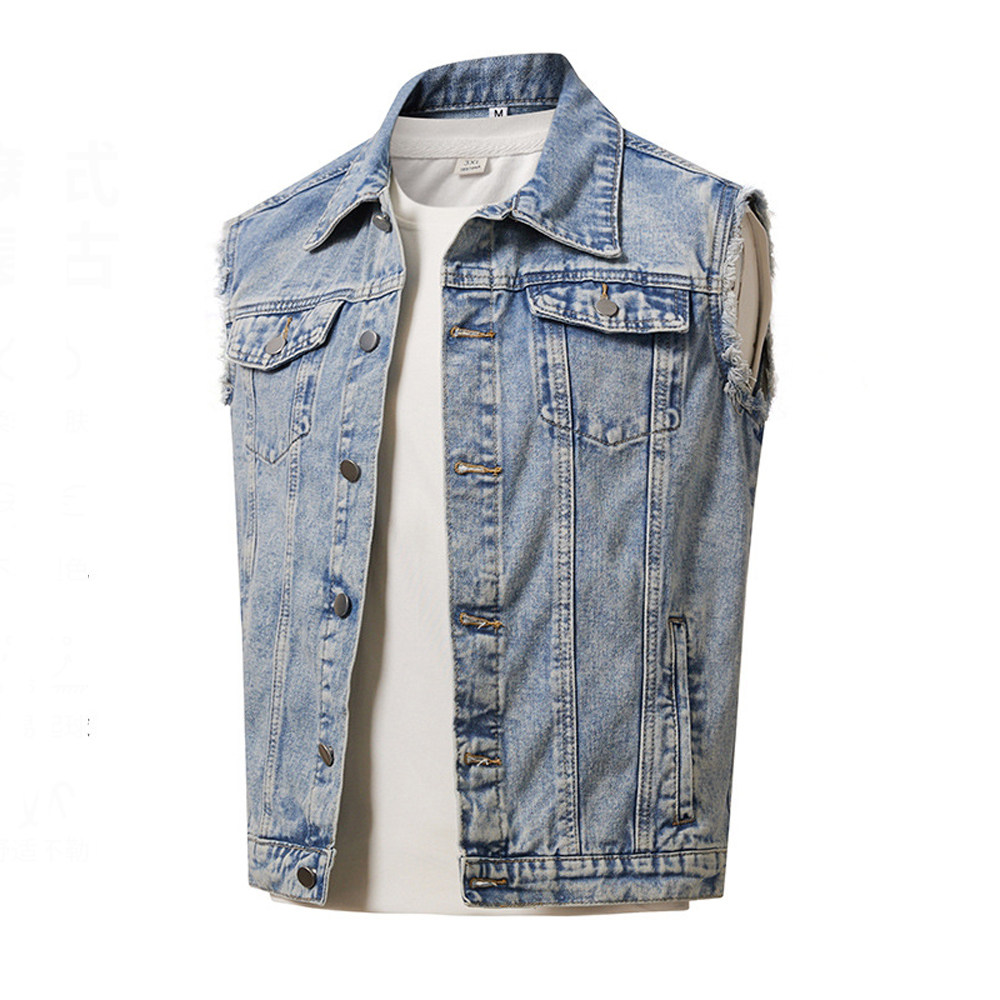 Spring Autumn Men's Denim Vest - Men'S Fashion Vest With Jeans ulasan dan harga