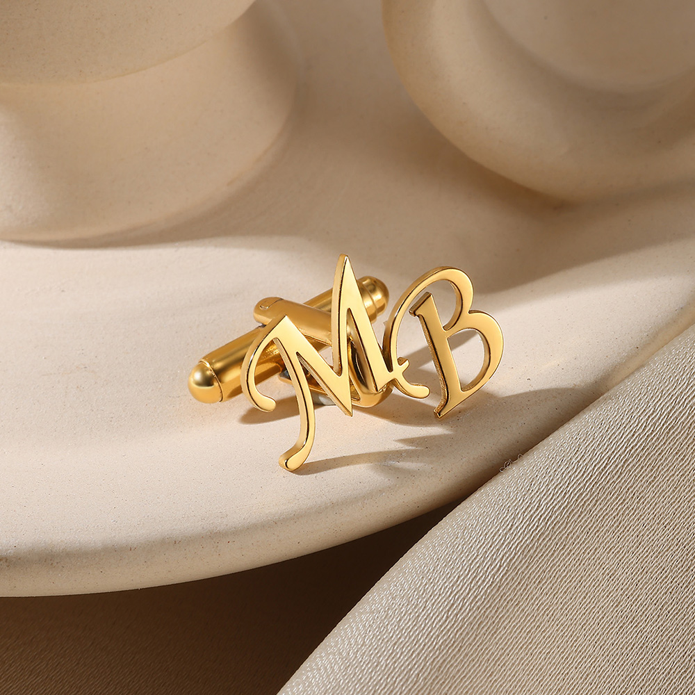 Customized Initial Letter Cuff - Men'S Fashion Gold Chain ulasan dan harga
