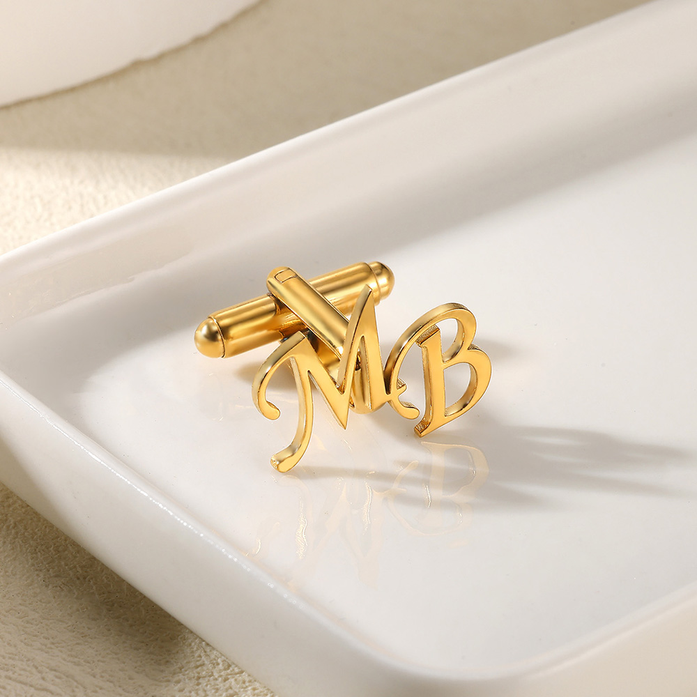Customized Initial Letter Cuff - Men'S Fashion Gold Chain ulasan dan harga