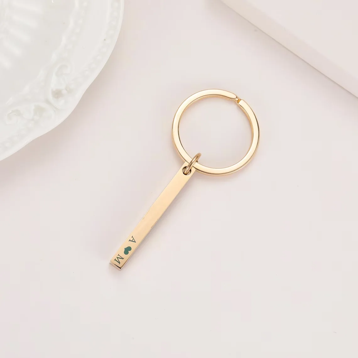 Personalized Engraved Bar Keyc - Men'S Fashion Gold Chain ulasan dan harga