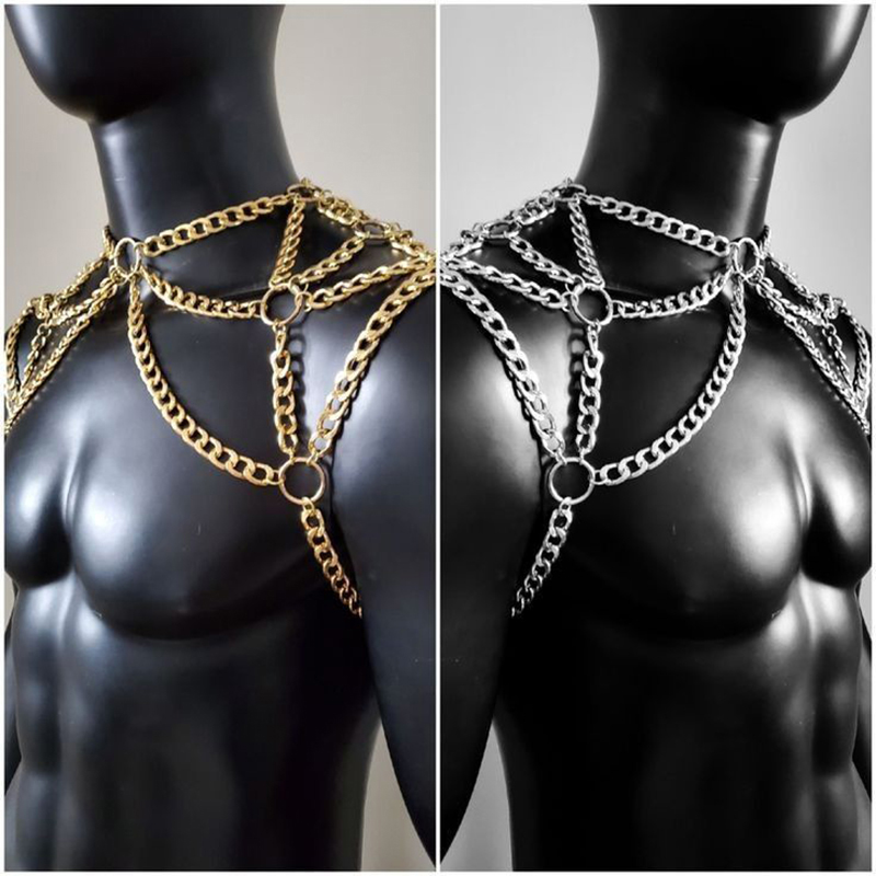 Punk Men Shoulder Body Chain B - Men'S Fashion Gold Chain ulasan dan harga