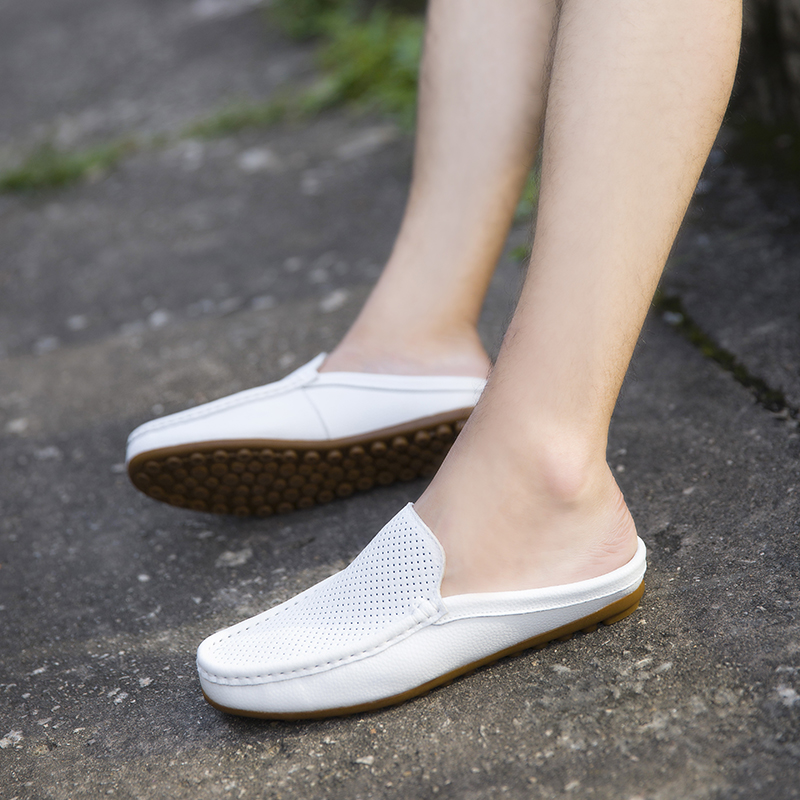 Summer Genuine Leather Slipper - Men'S Fashion Loafers Shoes ulasan dan harga