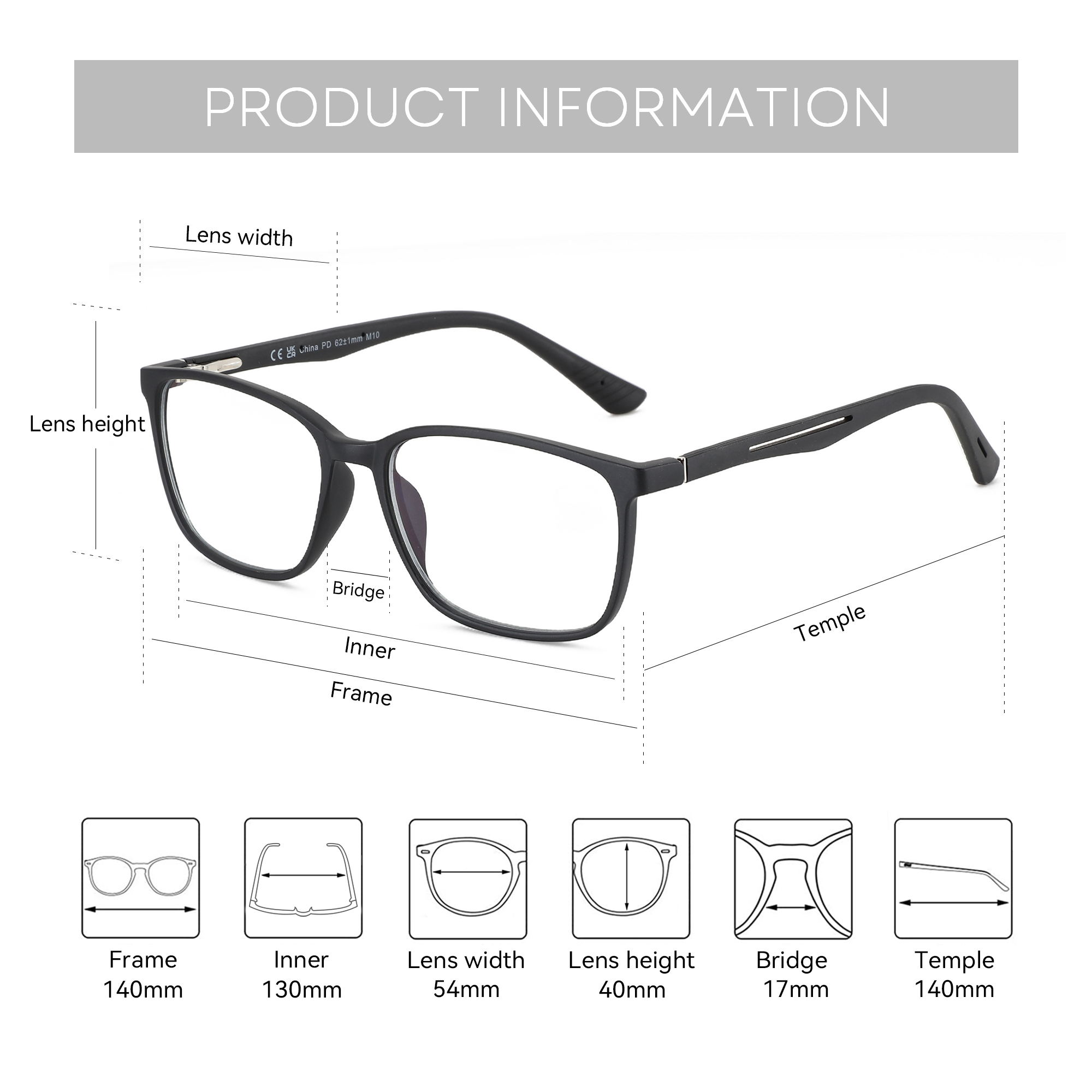 BLUEMOKY Rectangle Prescriptio - Mens Fashion Reading Glasses ulasan dan harga