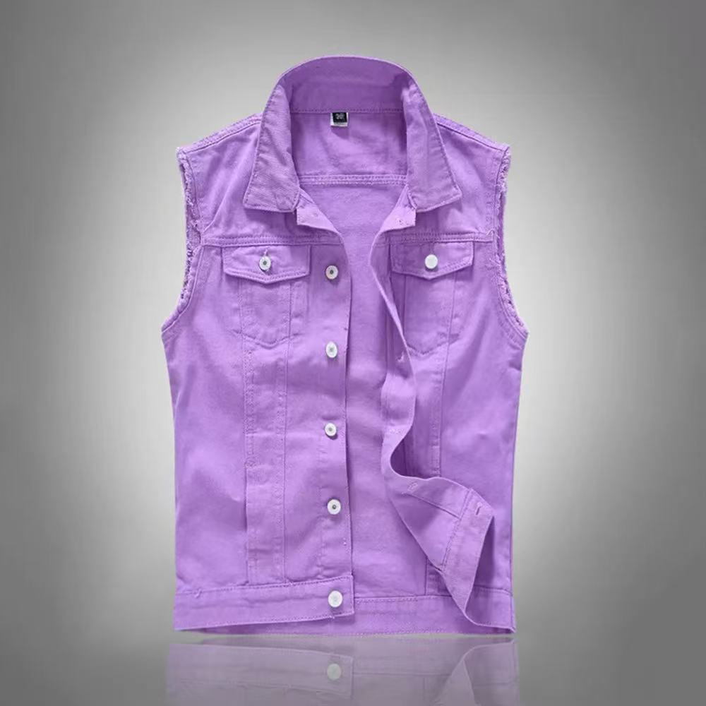 New Fashion Men Blue Casual De - Men'S Fashion Vest With Jeans ulasan dan harga
