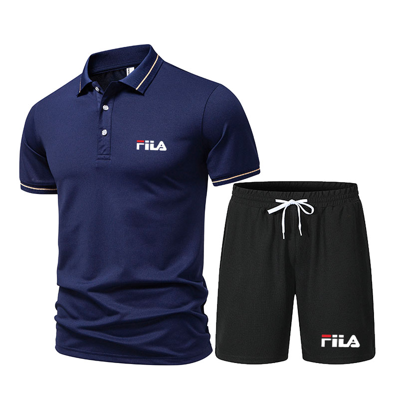 Men's Fashionable 2-Piece Spor - Men'S Fashion Polo ulasan dan harga