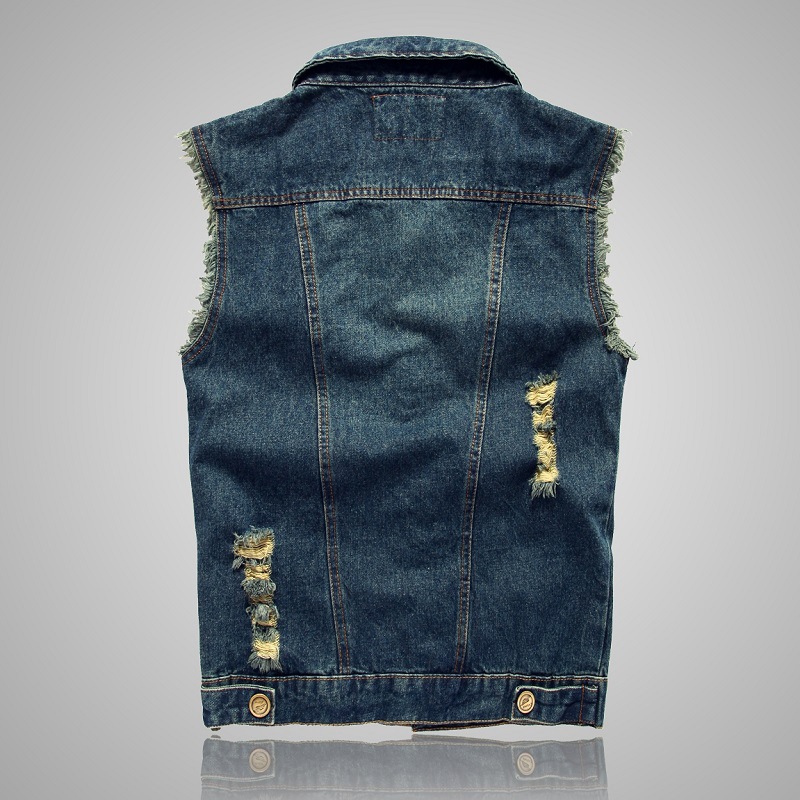 New Fashion Men Ripped Denim W - Men'S Fashion Vest With Jeans ulasan dan harga