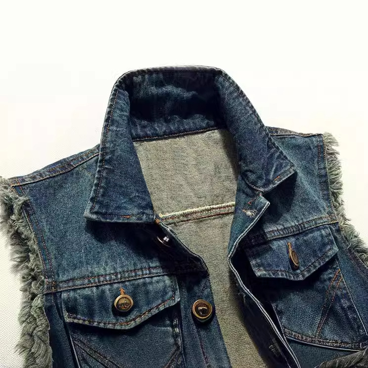 New Fashion Men Ripped Denim W - Men'S Fashion Vest With Jeans ulasan dan harga