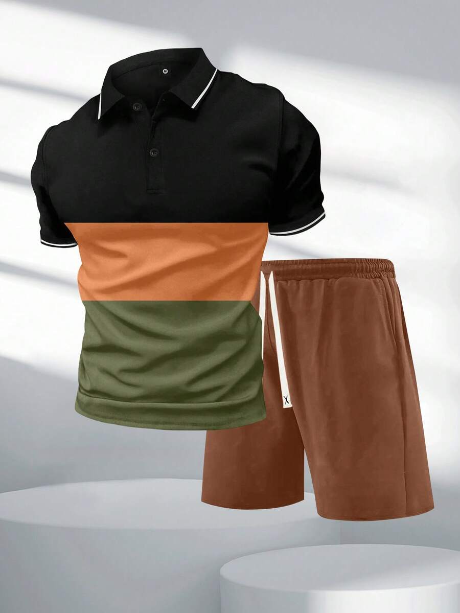 Men's Summer Striped Short Sle - Men'S Fashion Polo ulasan dan harga