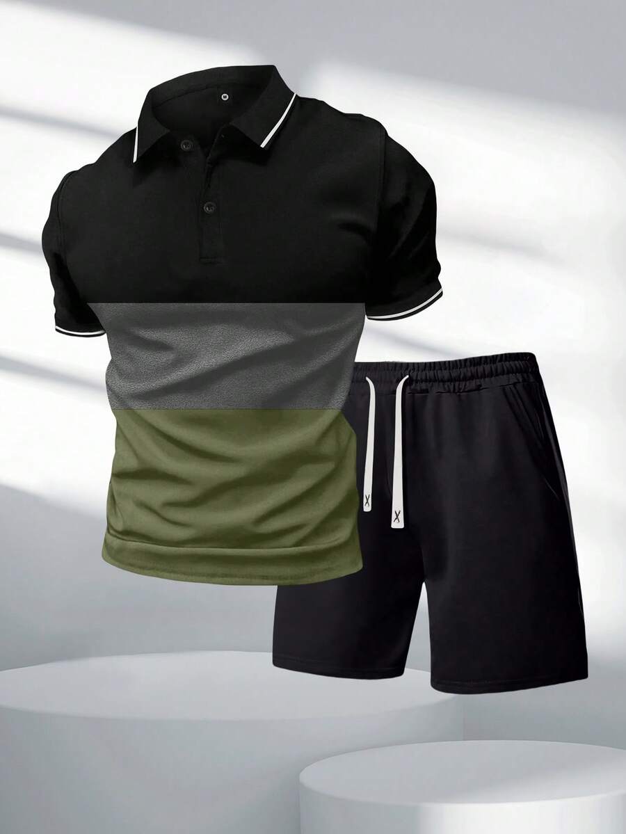 Men's Summer Striped Short Sle - Men'S Fashion Polo ulasan dan harga