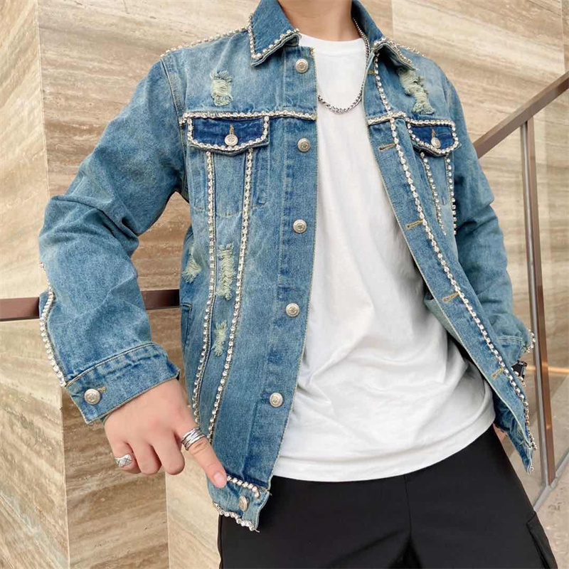 Diamond Border Printing Fashio - Men'S Fashion Vest With Jeans ulasan dan harga
