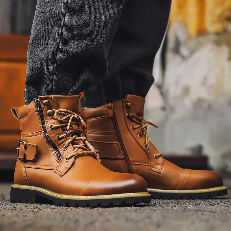 Quality Men Leather Boots Meta - Fashion Men'S Boots ulasan dan harga